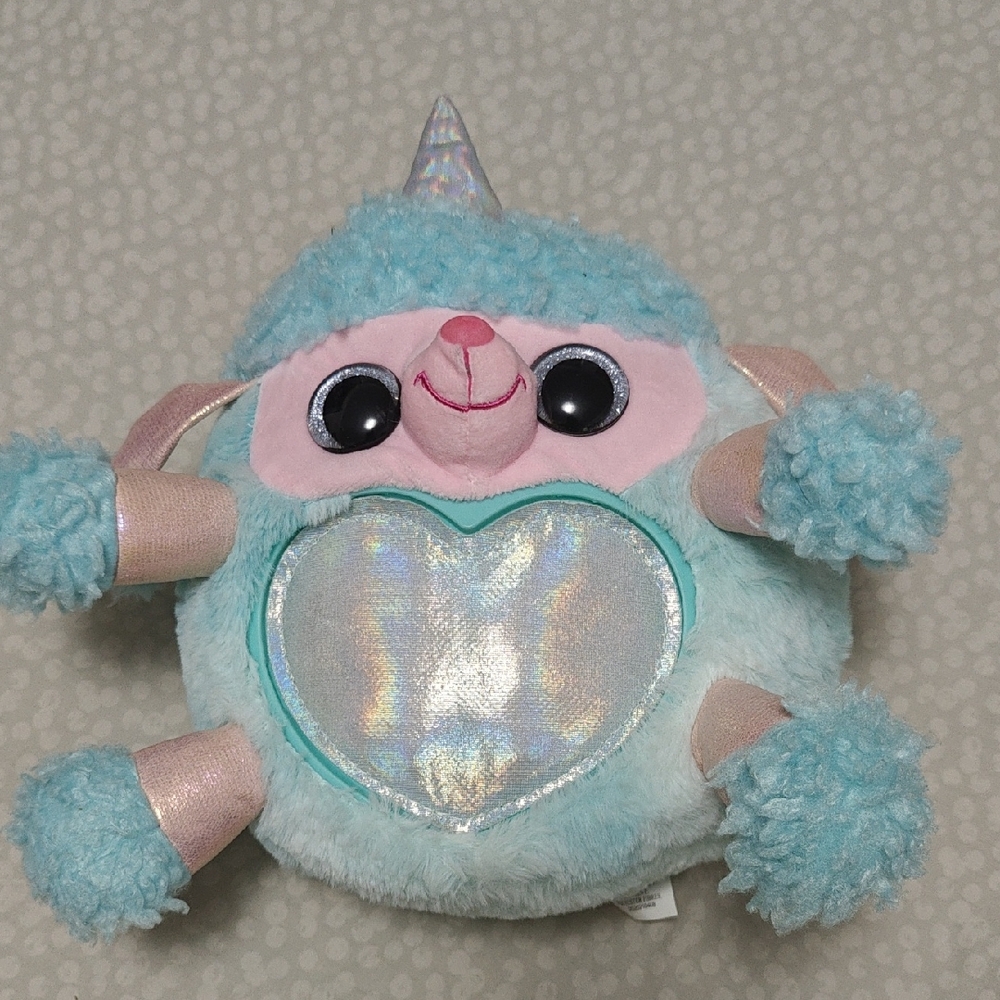 Plush Unicorn Pet Toy - Blue and Pink